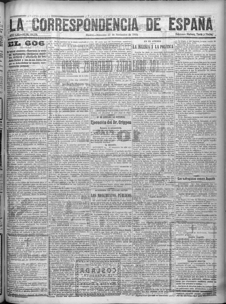 Miniatura de La Correspondencia de España del 23 de noviembre de 1910
