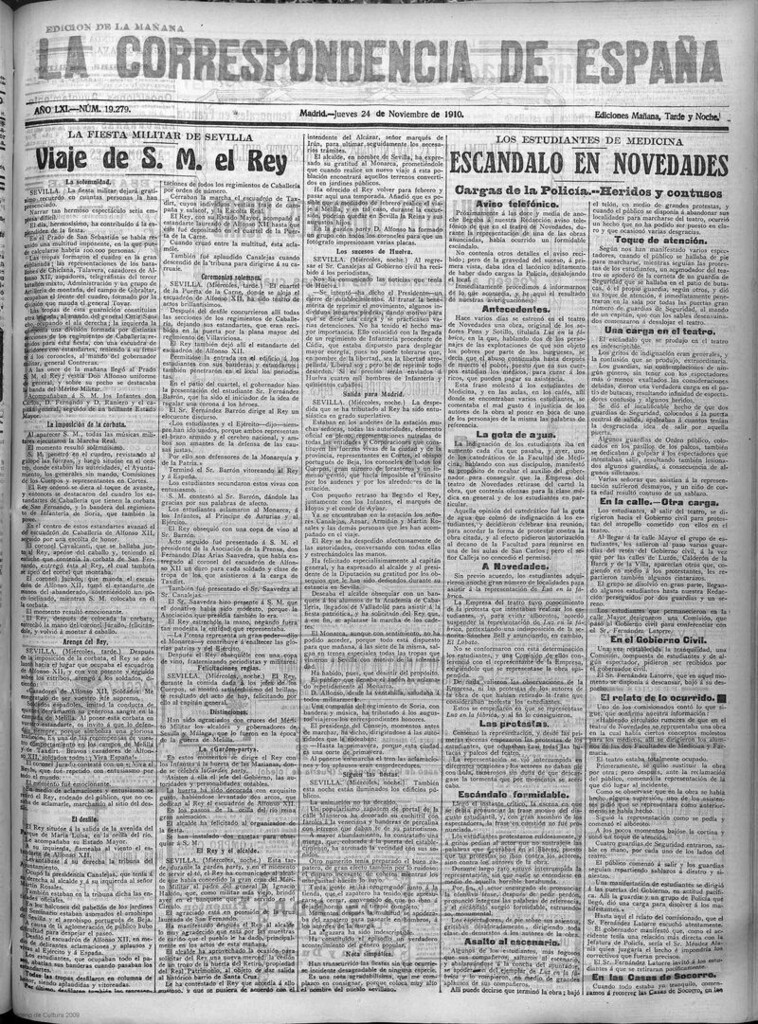 Miniatura de La Correspondencia de España del 24 de noviembre de 1910 (edición de la mañana)