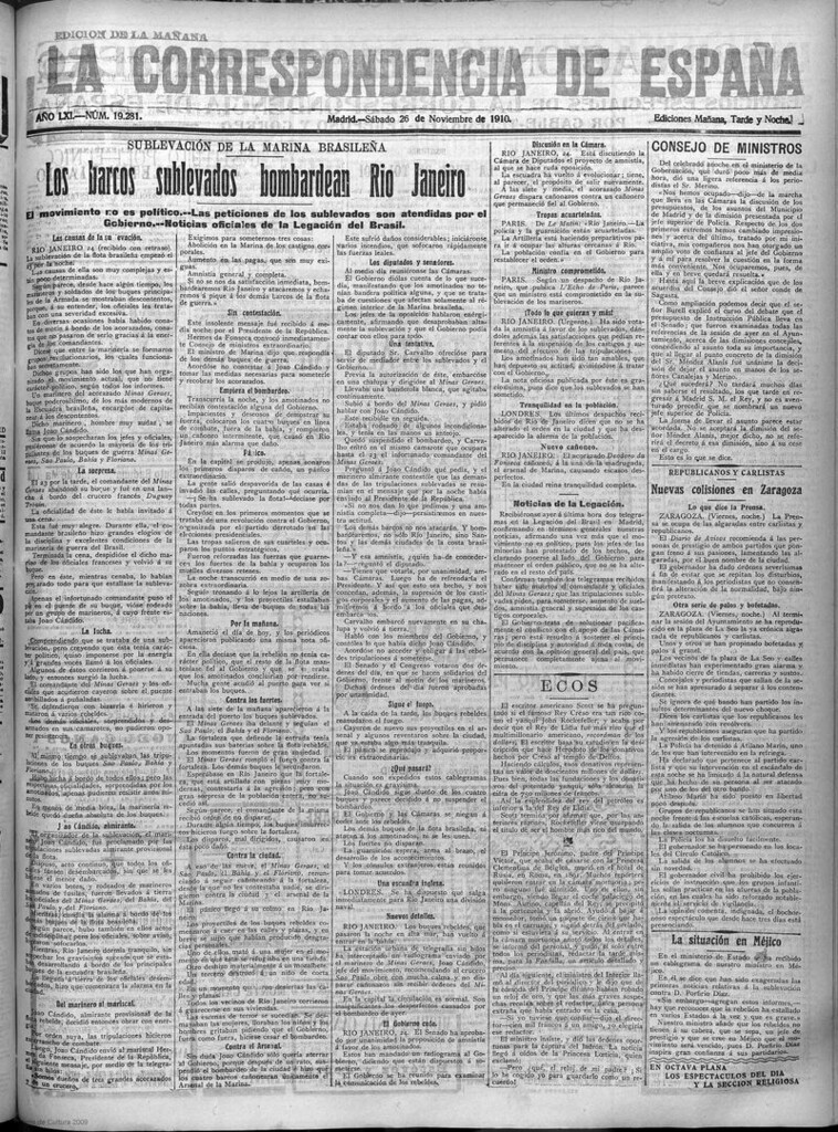 Miniatura de La Correspondencia de España del 26 de noviembre de 1910 (edición de la mañana)