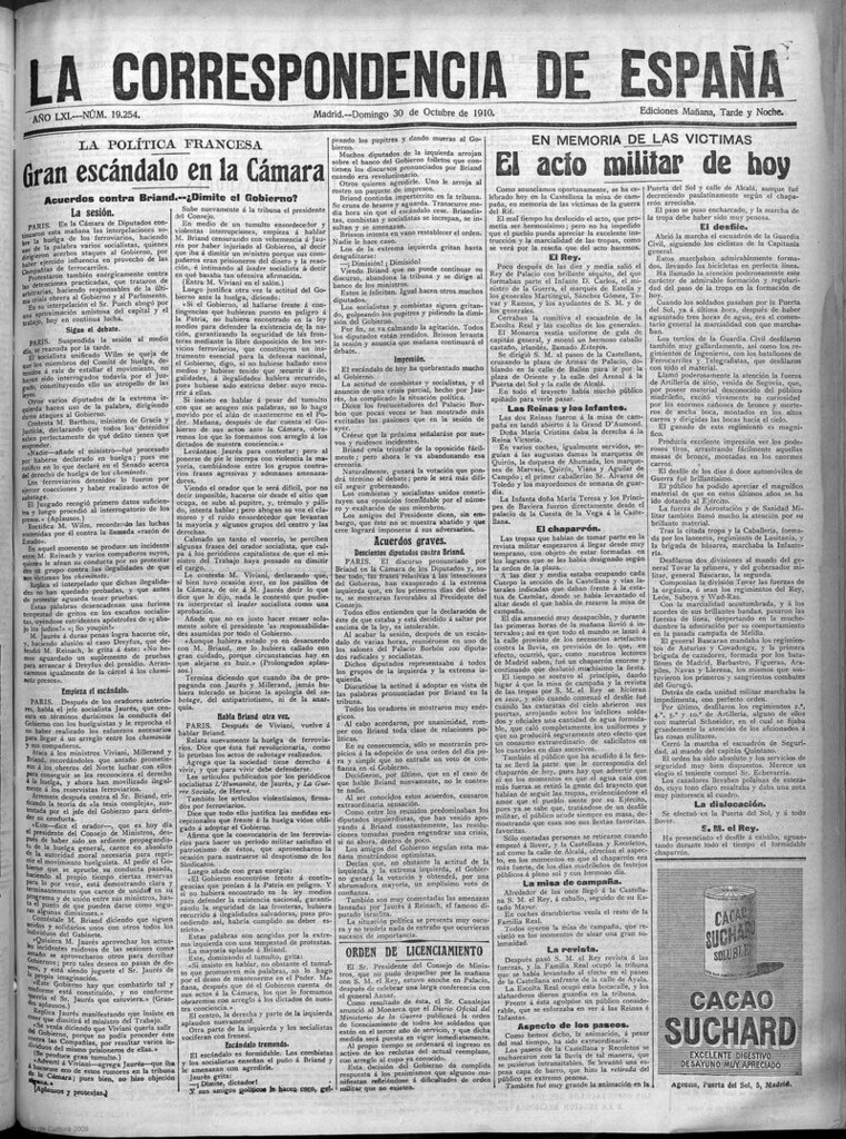 Miniatura de La Correspondencia de España del 30 de octubre de 1910