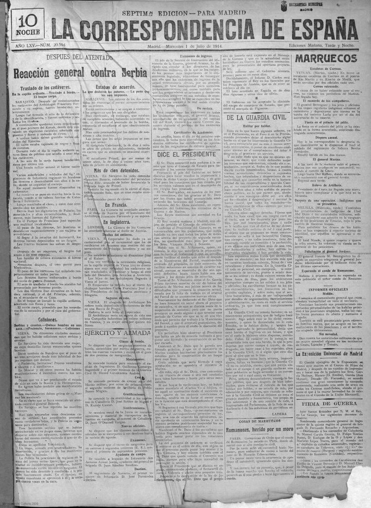 Miniatura de La Correspondencia de España del 1 de julio de 1914