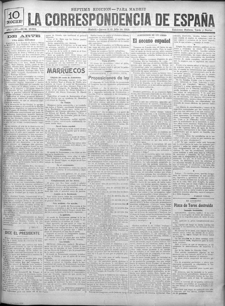 Miniatura de La Correspondencia de España del 9 de julio de 1914