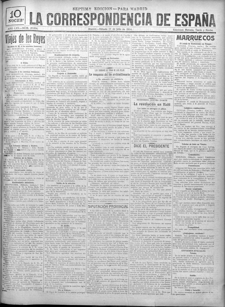 Miniatura de La Correspondencia de España del 11 de julio de 1914