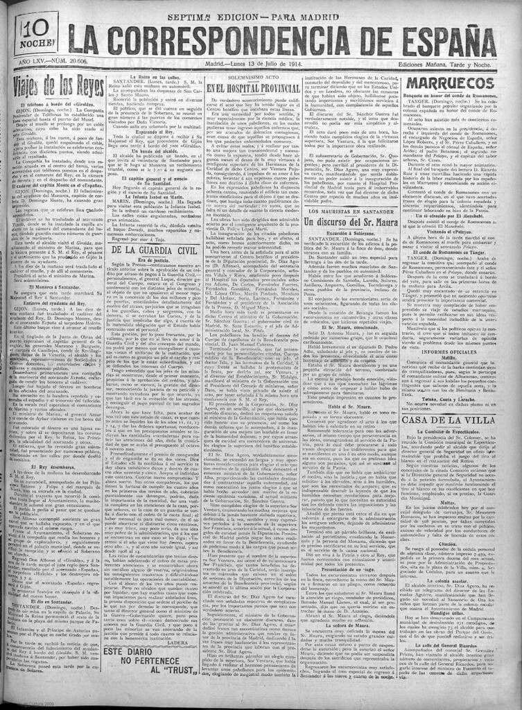 Miniatura de La Correspondencia de España del 13 de julio de 1914
