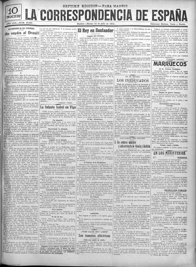 Miniatura de La Correspondencia de España del 14 de julio de 1914