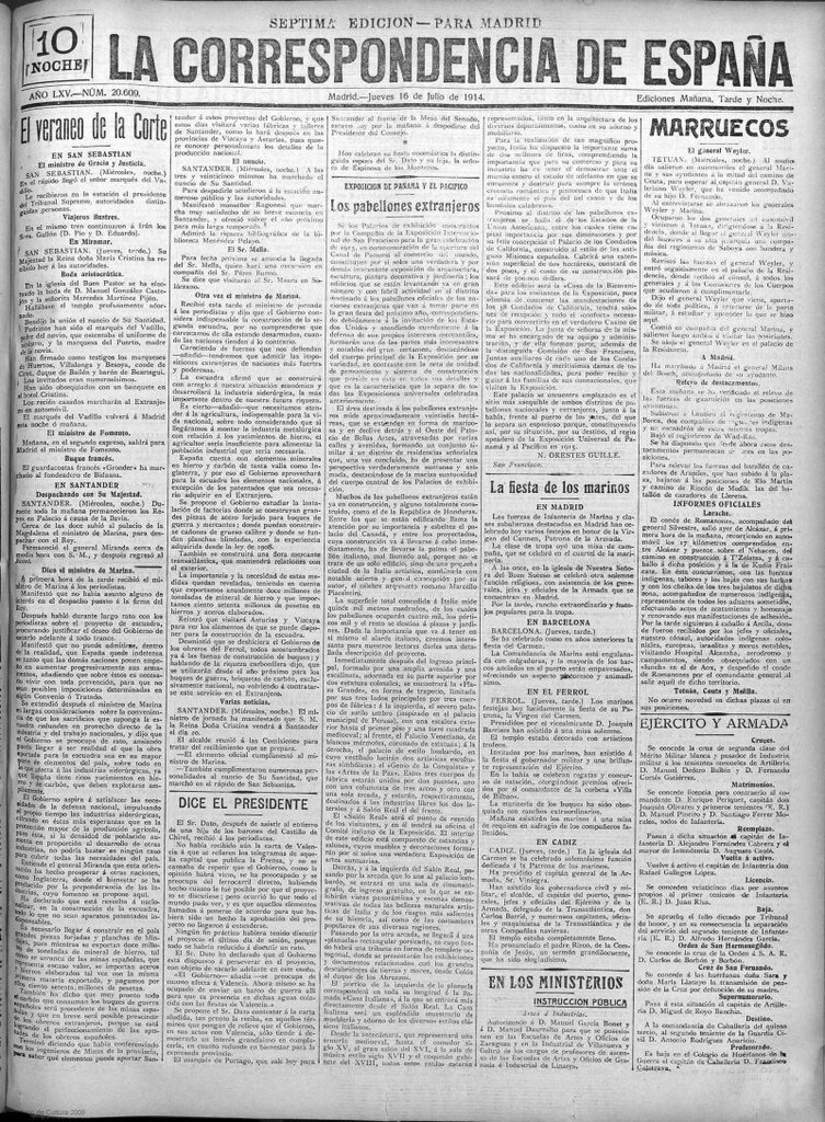 Miniatura de La Correspondencia de España del 16 de julio de 1914