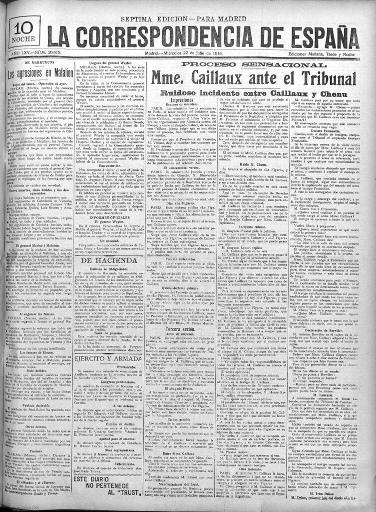 Miniatura de La Correspondencia de España del 22 de julio de 1914