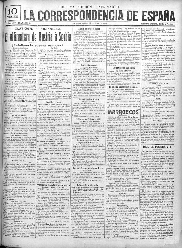 Miniatura de La Correspondencia de España del 25 de julio de 1914