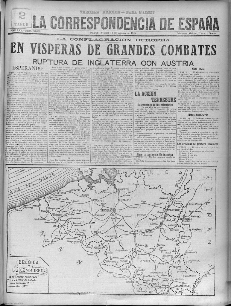 Miniatura de La Correspondencia de España del 14 de agosto de 1914
