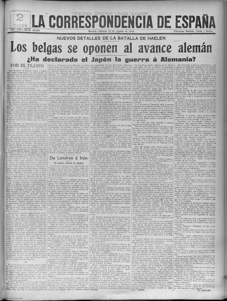 Miniatura de La Correspondencia de España del 15 de agosto de 1914