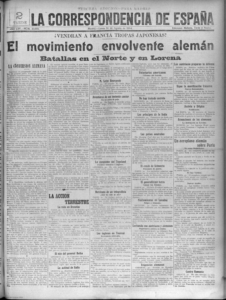 Miniatura de La Correspondencia de España del 26 de agosto de 1914