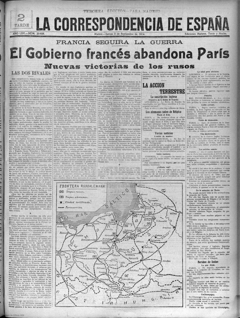 Miniatura de La Correspondencia de España del 3 de septiembre de 1914