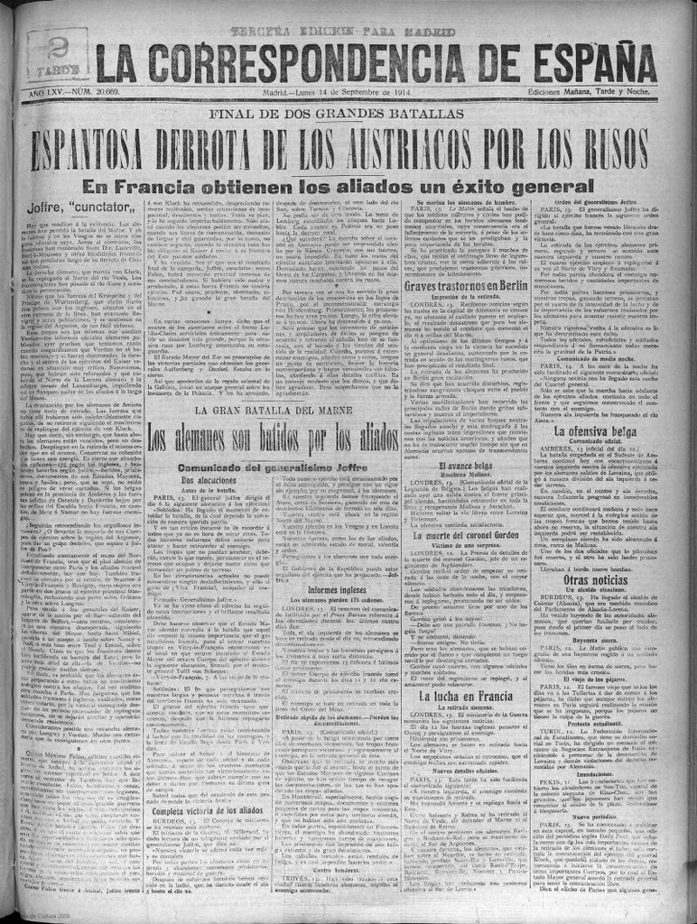 Miniatura de La Correspondencia de España del 14 de septiembre de 1914