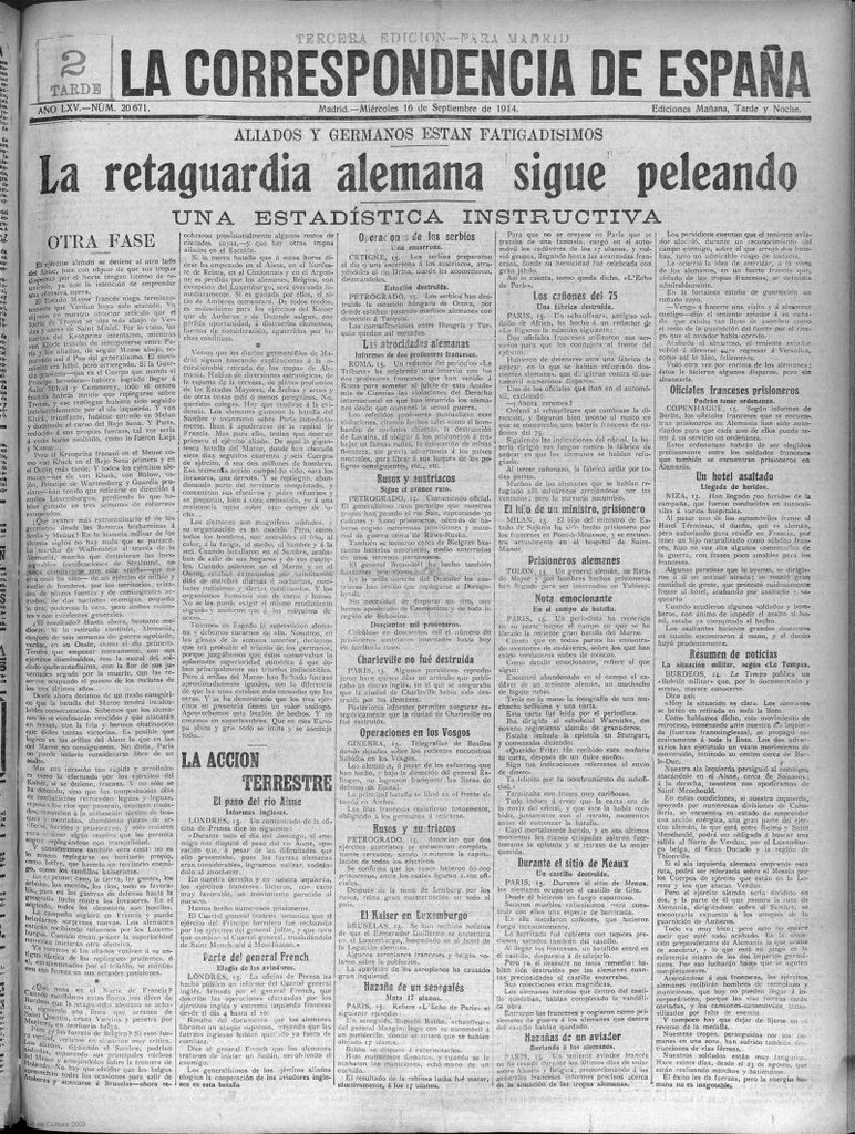 Miniatura de La Correspondencia de España del 16 de septiembre de 1914