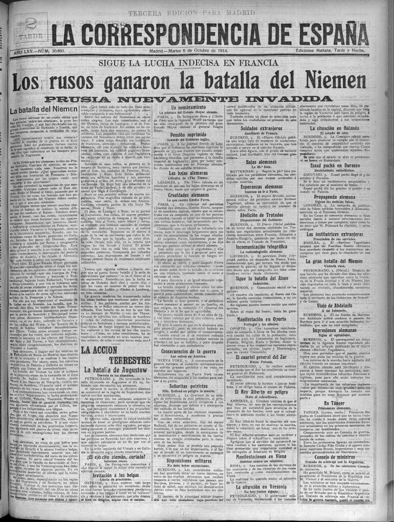 Miniatura de La Correspondencia de España del 6 de octubre de 1914