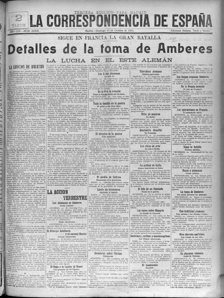 Miniatura de La Correspondencia de España del 11 de octubre de 1914