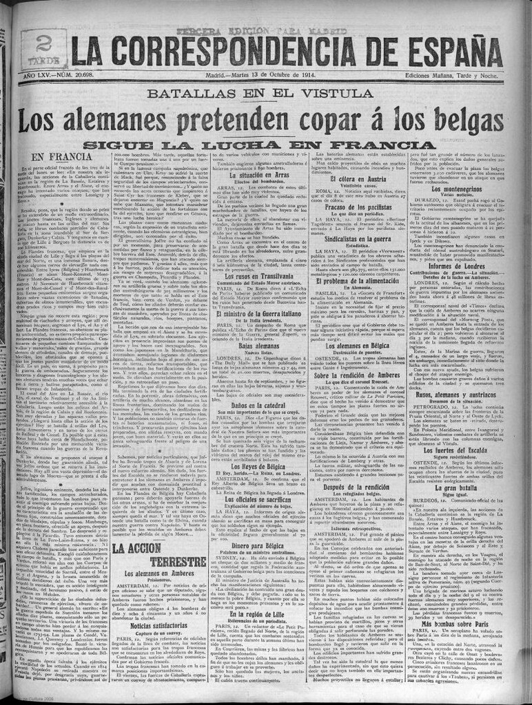 Miniatura de La Correspondencia de España del 13 de octubre de 1914