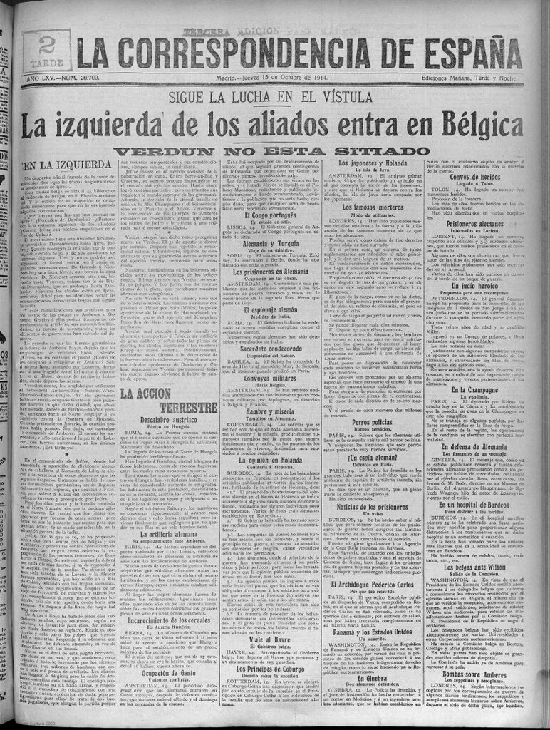 Miniatura de La Correspondencia de España del 15 de octubre de 1914