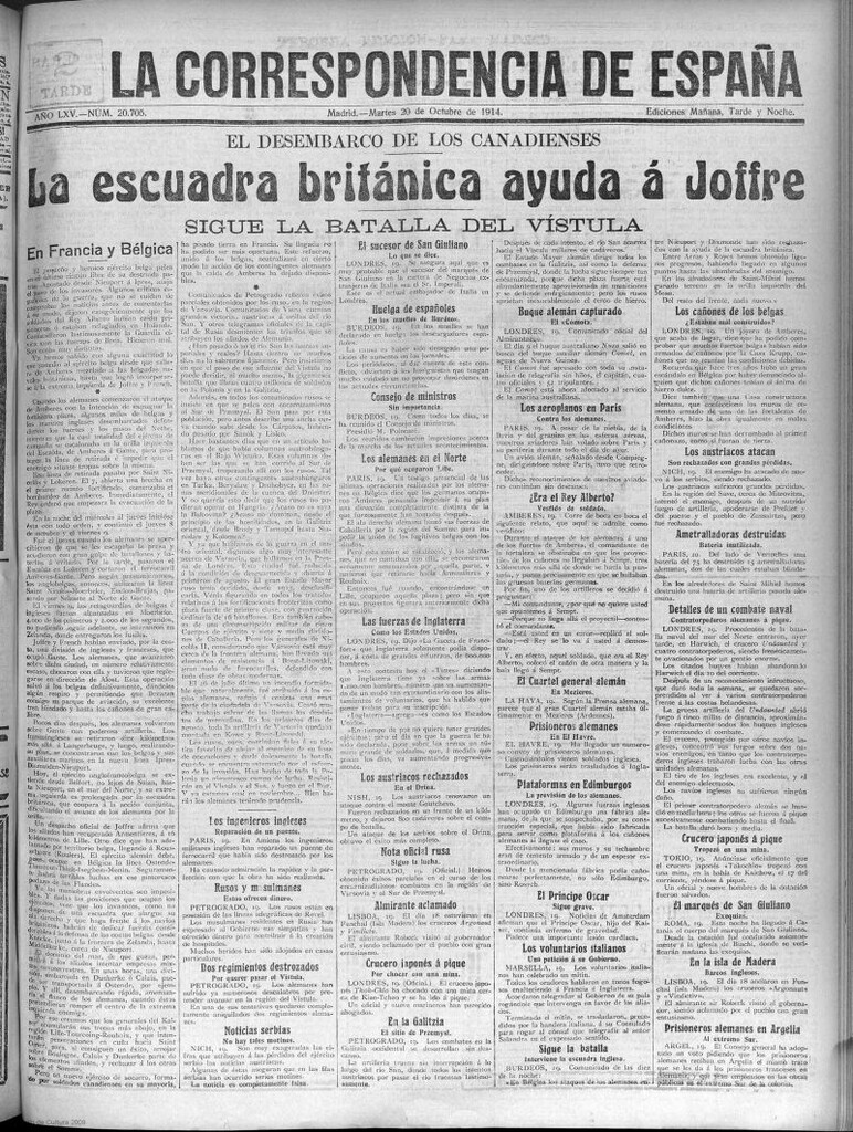Miniatura de La Correspondencia de España del 20 de octubre de 1914