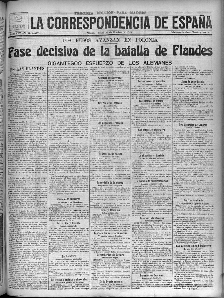 Miniatura de La Correspondencia de España del 22 de octubre de 1914