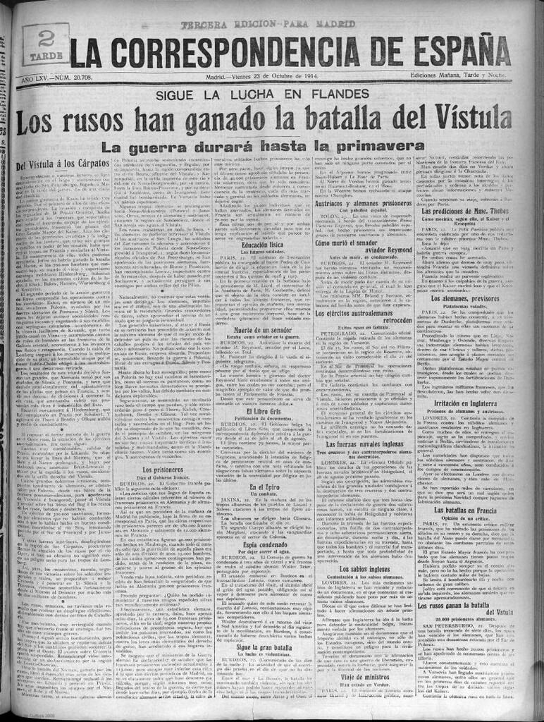 Miniatura de La Correspondencia de España del 23 de octubre de 1914