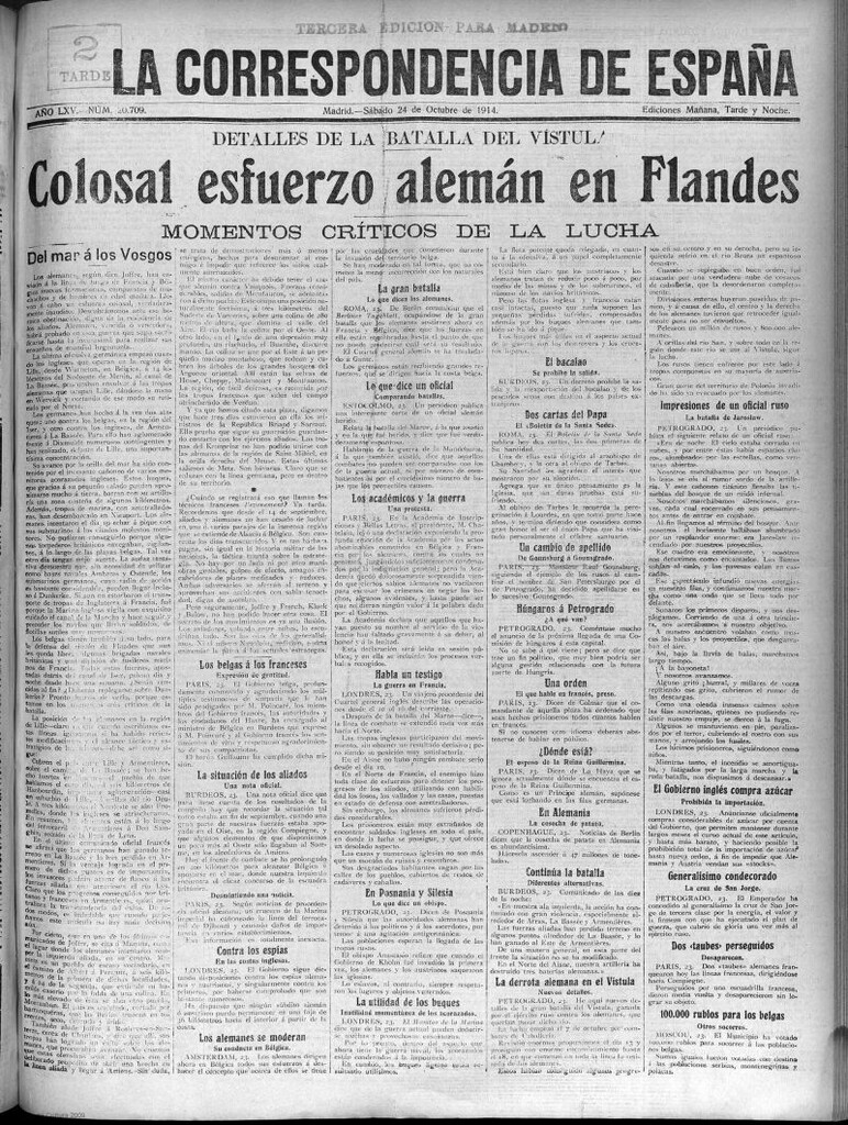 Miniatura de La Correspondencia de España del 24 de octubre de 1914