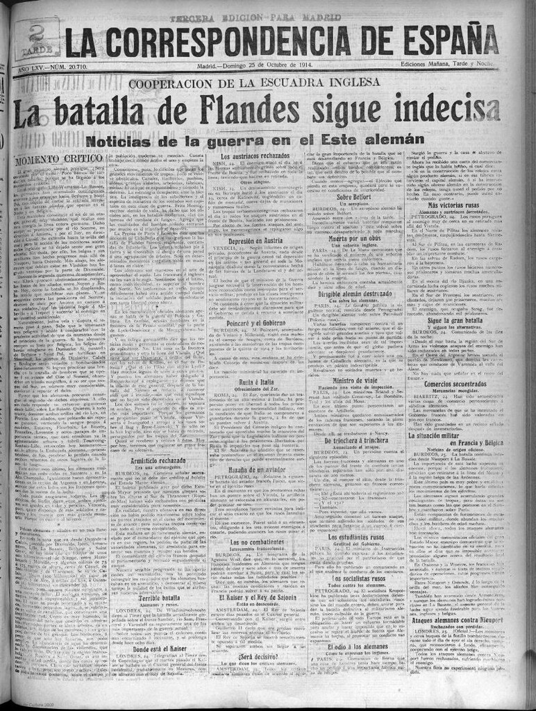 Miniatura de La Correspondencia de España del 25 de octubre de 1914