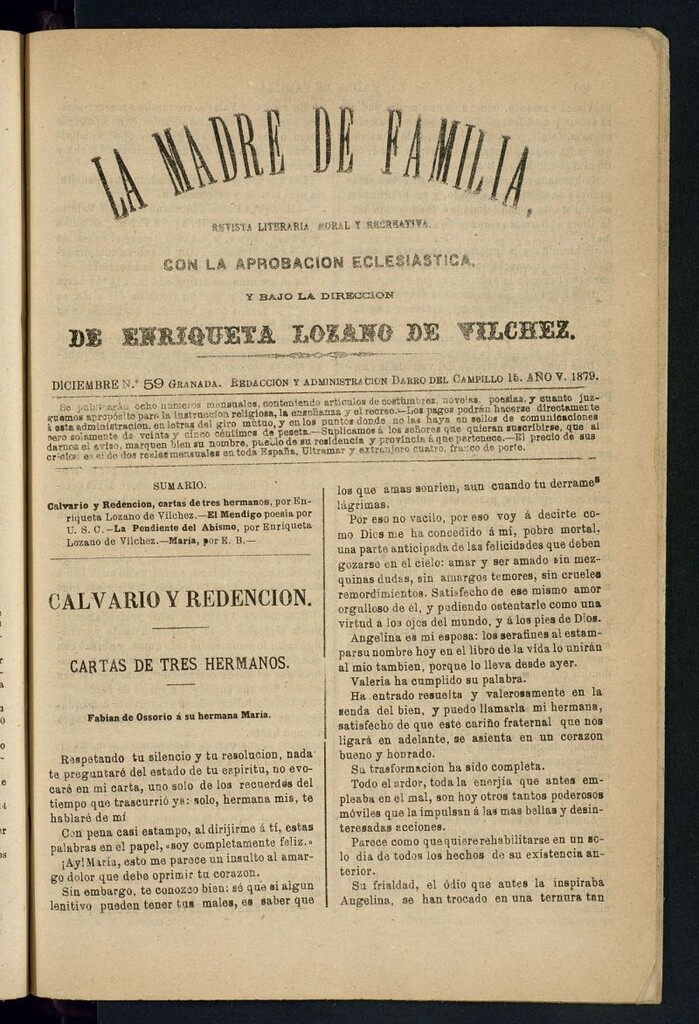 Miniatura de Madre de Familia : revista semanal de diciembre de 1879, nº 59