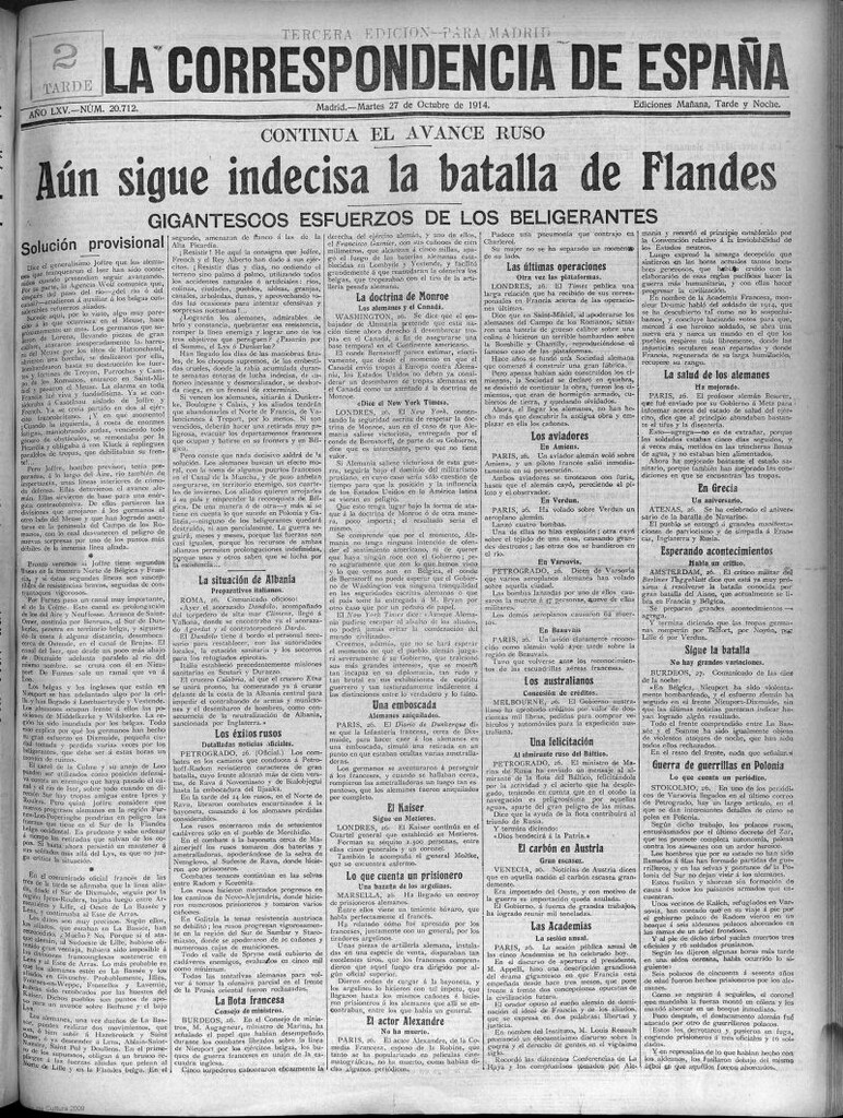 Miniatura de La Correspondencia de España del 27 de octubre de 1914