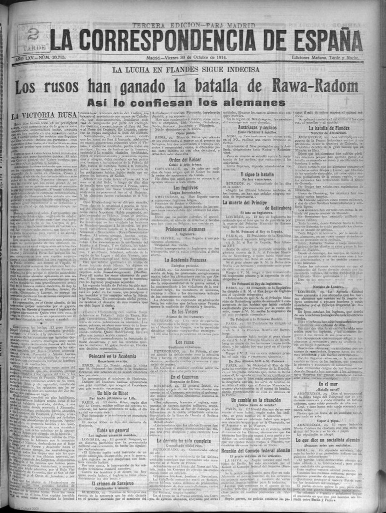 Miniatura de La Correspondencia de España del 30 de octubre de 1914
