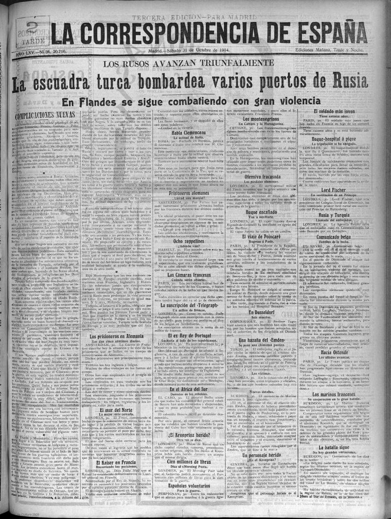 Miniatura de La Correspondencia de España del 31 de octubre de 1914