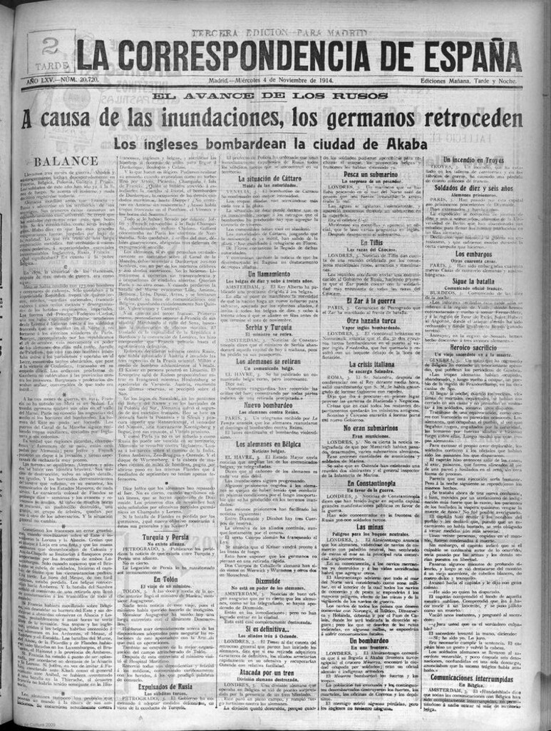 Miniatura de La Correspondencia de España del 4 de noviembre de 1914