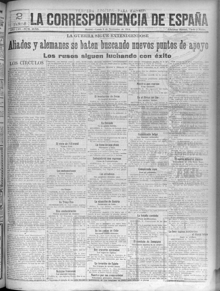 Miniatura de La Correspondencia de España del 9 de noviembre de 1914