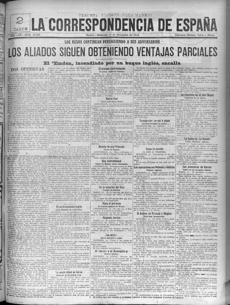 Miniatura de La Correspondencia de España del 11 de noviembre de 1914