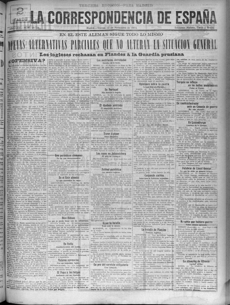 Miniatura de La Correspondencia de España del 13 de noviembre de 1914