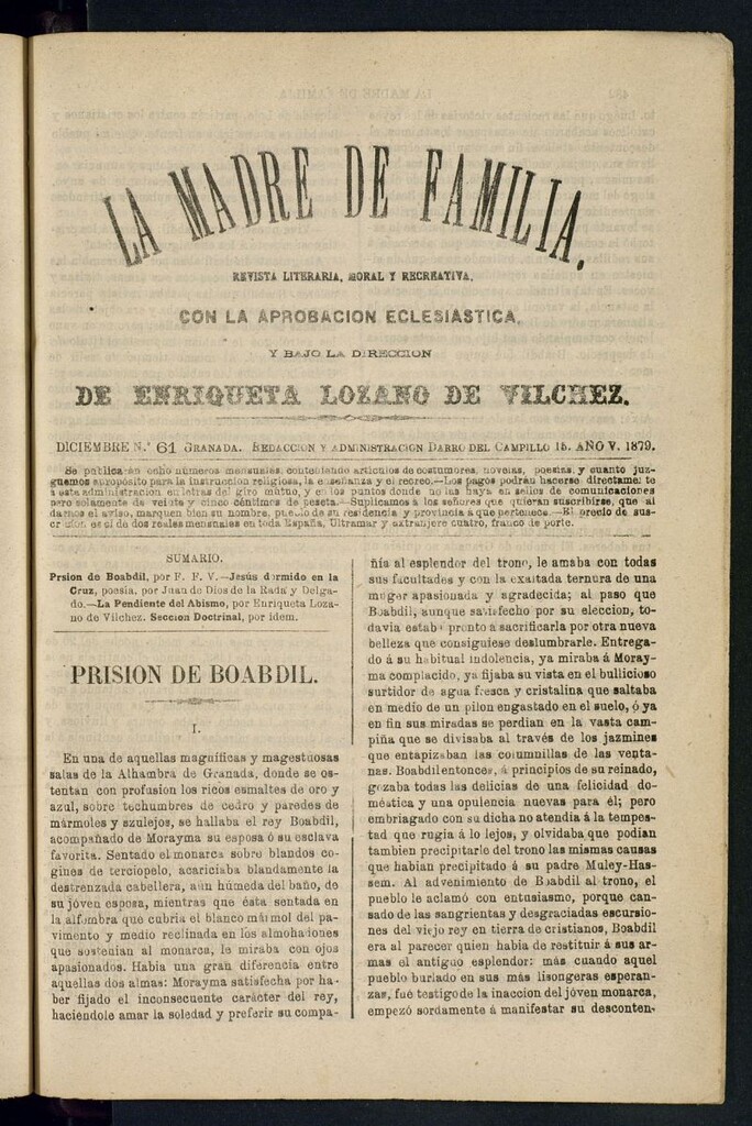 Miniatura de Madre de Familia : revista semanal de diciembre de 1879, nº 61