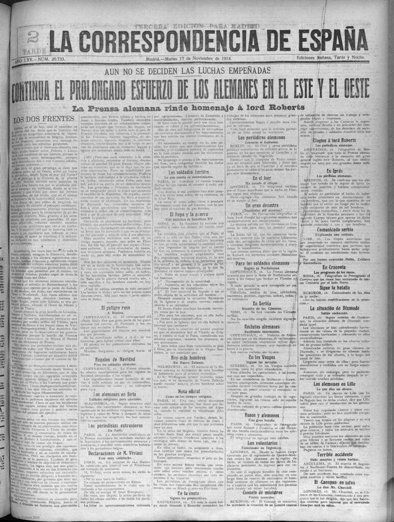 Miniatura de La Correspondencia de España del 17 de noviembre de 1914