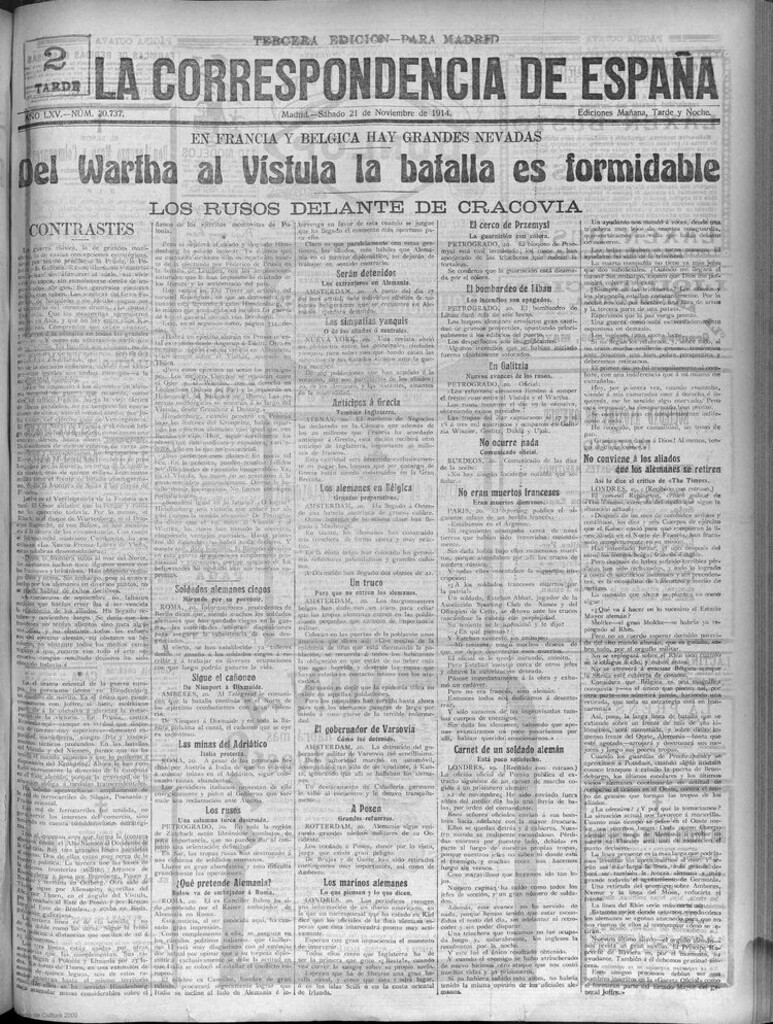Miniatura de La Correspondencia de España del 21 de noviembre de 1914