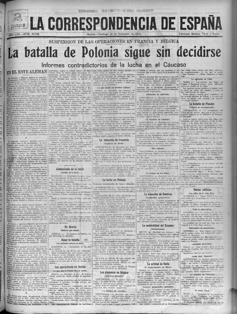 Miniatura de La Correspondencia de España del 22 de noviembre de 1914