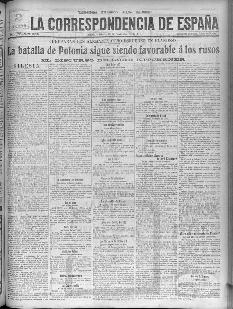 Miniatura de La Correspondencia de España del 28 de noviembre de 1914