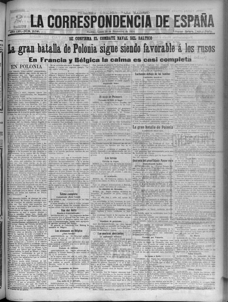 Miniatura de La Correspondencia de España del 30 de noviembre de 1914