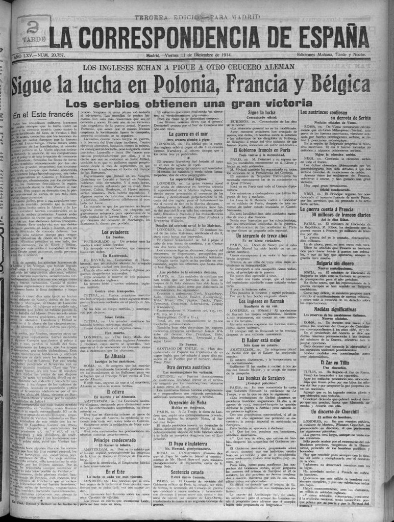Miniatura de La Correspondencia de España del 11 de diciembre de 1914