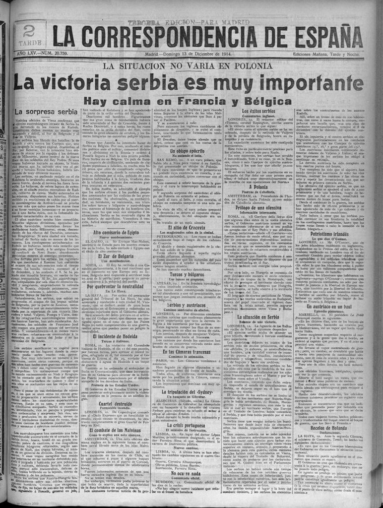 Miniatura de La Correspondencia de España del 13 de diciembre de 1914