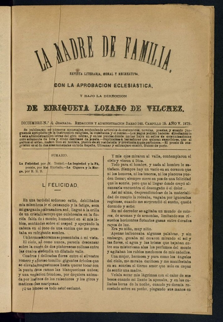 Miniatura de Madre de Familia : revista semanal de diciembre de 1879, nº 64