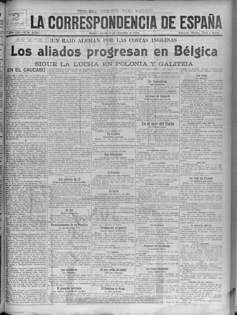 Miniatura de La Correspondencia de España del 17 de diciembre de 1914