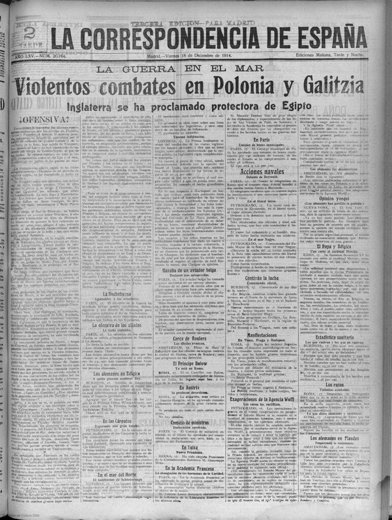 Miniatura de La Correspondencia de España del 18 de diciembre de 1914