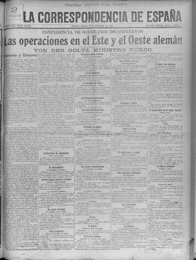 Miniatura de La Correspondencia de España del 19 de diciembre de 1914
