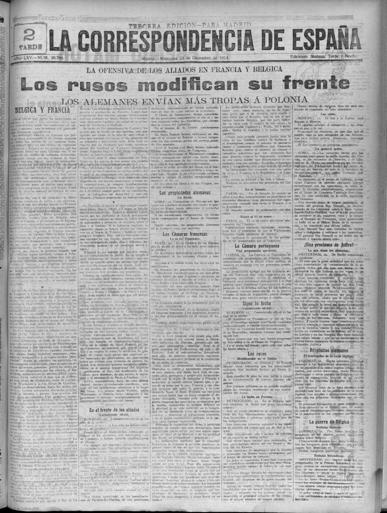 Miniatura de La Correspondencia de España del 23 de diciembre de 1914