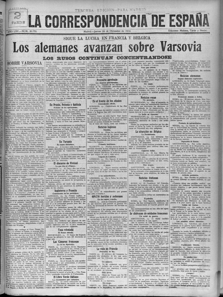 Miniatura de La Correspondencia de España del 24 de diciembre de 1914