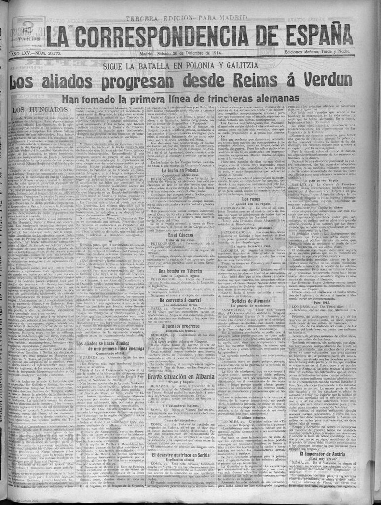 Miniatura de La Correspondencia de España del 26 de diciembre de 1914